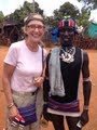 Phyllis with a Tsemai trive man in Key Afar Market. She bought his bracelets